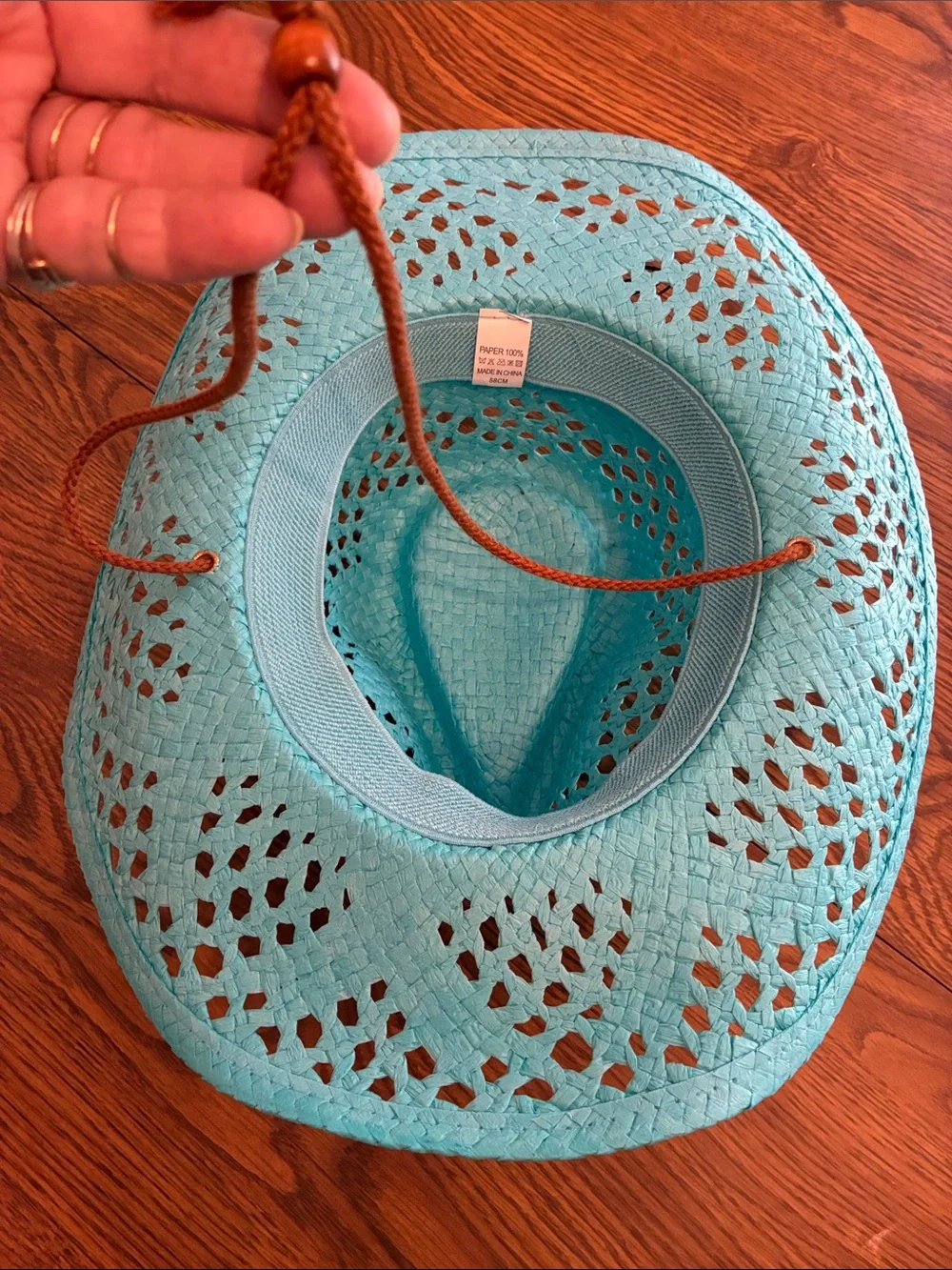 Turquoise Straw Beaded Band Women's Sun Hat